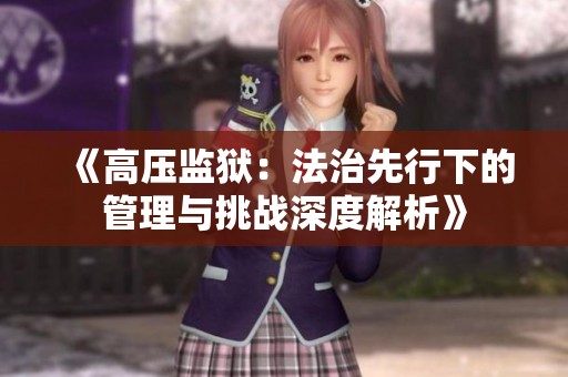 《高压监狱：法治先行下的管理与挑战深度解析》