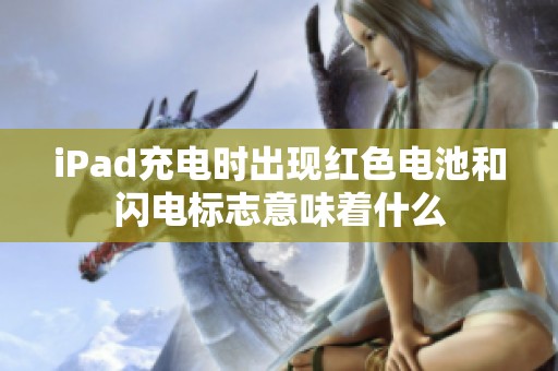 iPad充电时出现红色电池和闪电标志意味着什么