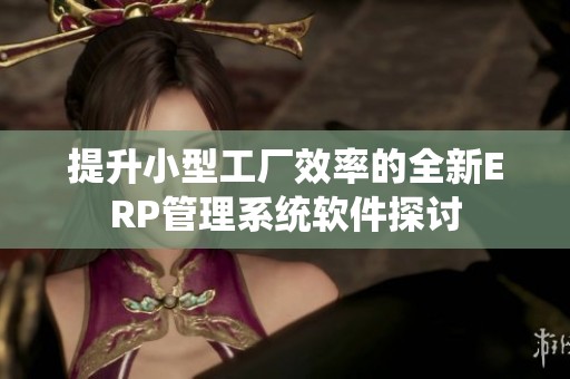 提升小型工厂效率的全新ERP管理系统软件探讨