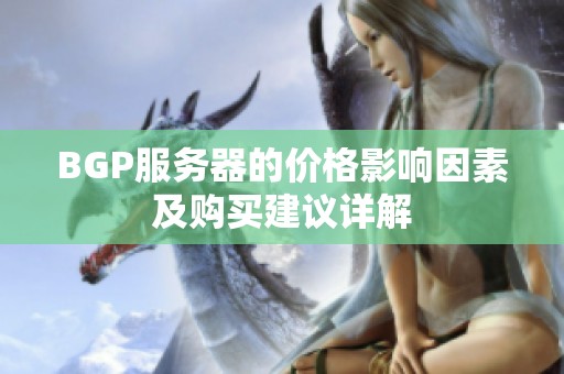 BGP服务器的价格影响因素及购买建议详解