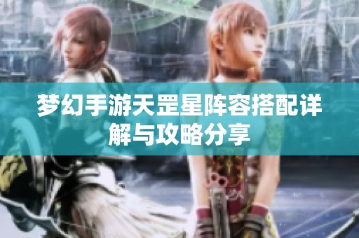 梦幻手游天罡星阵容搭配详解与攻略分享