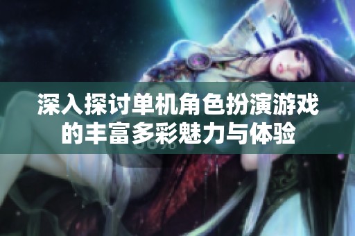 深入探讨单机角色扮演游戏的丰富多彩魅力与体验