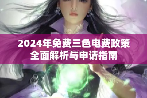 2024年免费三色电费政策全面解析与申请指南