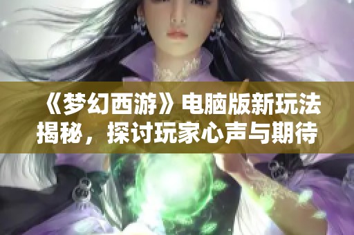 《梦幻西游》电脑版新玩法揭秘，探讨玩家心声与期待