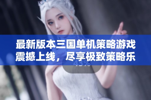 最新版本三国单机策略游戏震撼上线，尽享极致策略乐趣