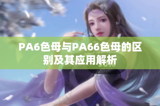 PA6色母与PA66色母的区别及其应用解析