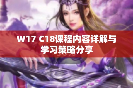 W17 C18课程内容详解与学习策略分享