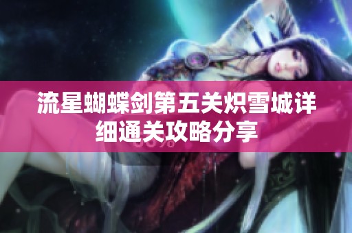 流星蝴蝶剑第五关炽雪城详细通关攻略分享