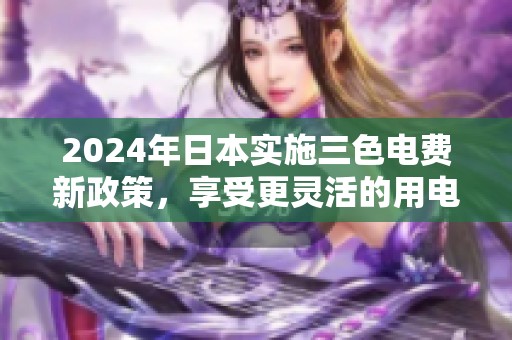 2024年日本实施三色电费新政策，享受更灵活的用电选择
