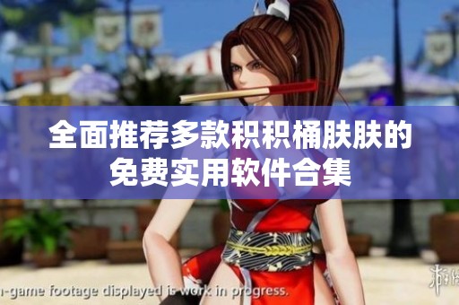 全面推荐多款积积桶肤肤的免费实用软件合集