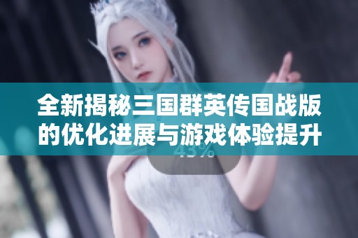 全新揭秘三国群英传国战版的优化进展与游戏体验提升
