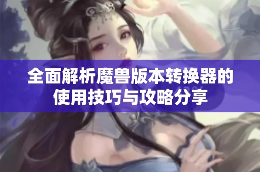 全面解析魔兽版本转换器的使用技巧与攻略分享