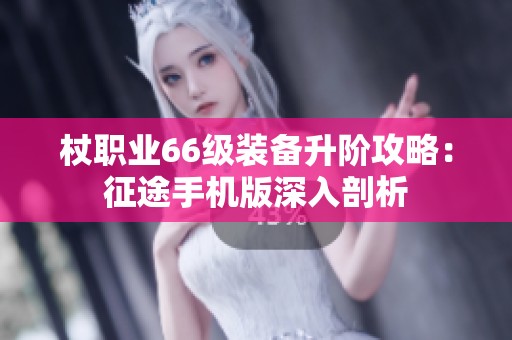 杖职业66级装备升阶攻略：征途手机版深入剖析