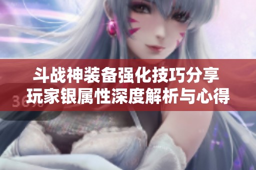 斗战神装备强化技巧分享 玩家银属性深度解析与心得交流