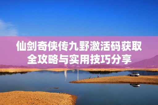 仙剑奇侠传九野激活码获取全攻略与实用技巧分享