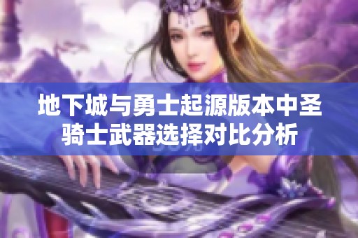 地下城与勇士起源版本中圣骑士武器选择对比分析