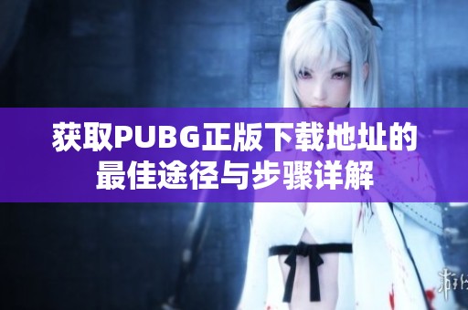 获取PUBG正版下载地址的最佳途径与步骤详解