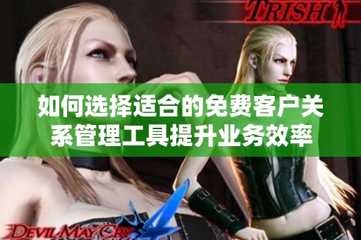 如何选择适合的免费客户关系管理工具提升业务效率