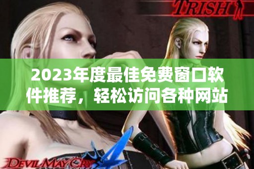 2023年度最佳免费窗口软件推荐，轻松访问各种网站