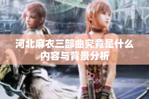 河北麻衣三部曲究竟是什么内容与背景分析