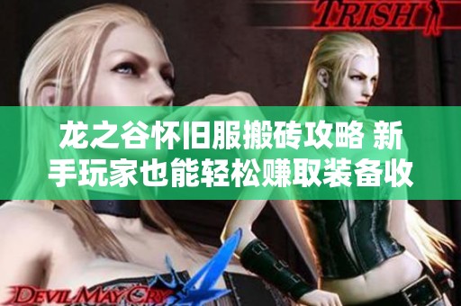 龙之谷怀旧服搬砖攻略 新手玩家也能轻松赚取装备收益
