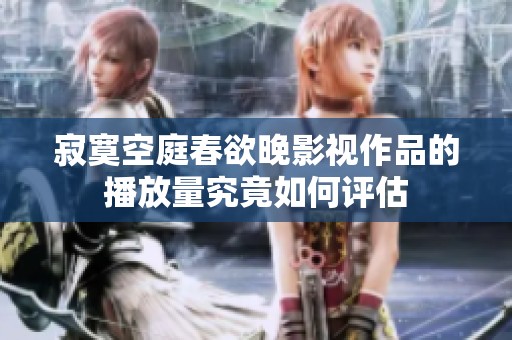 寂寞空庭春欲晚影视作品的播放量究竟如何评估