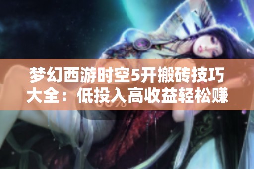 梦幻西游时空5开搬砖技巧大全：低投入高收益轻松赚取游戏收益