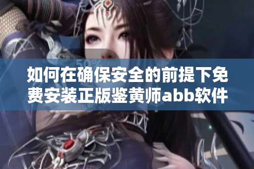 如何在确保安全的前提下免费安装正版鉴黄师abb软件指南