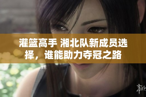灌篮高手 湘北队新成员选择，谁能助力夺冠之路