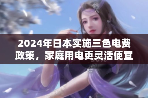 2024年日本实施三色电费政策，家庭用电更灵活便宜