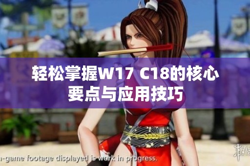 轻松掌握W17 C18的核心要点与应用技巧