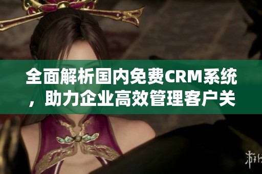 全面解析国内免费CRM系统，助力企业高效管理客户关系