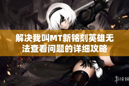 解决我叫MT新铭刻英雄无法查看问题的详细攻略